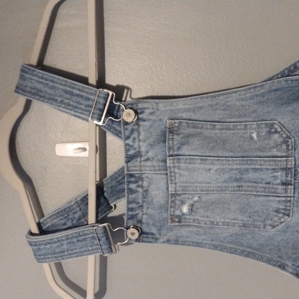 KANCAN Distressed denim shorts overalls